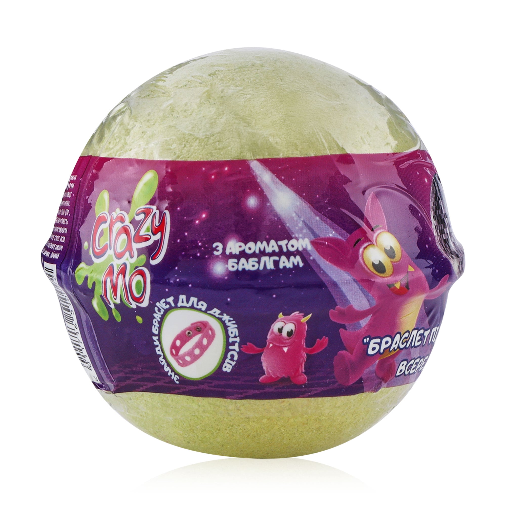 Пінна бомба для ванни з сюрпризом Crazy Mo з браслетом, 140 г